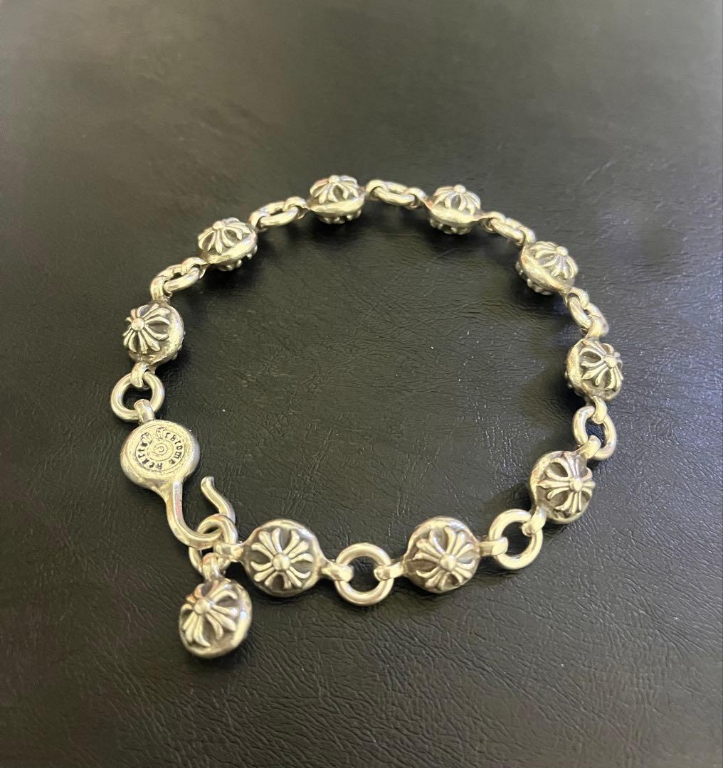 CHROME HEARTS クロスボール シルバーブレスレット【中古】