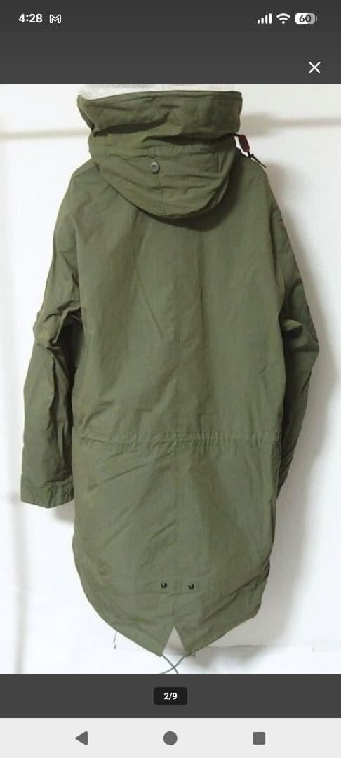 ワイパー 米軍 M-65 フィッシュテール　フルセット S フード ライナー付き