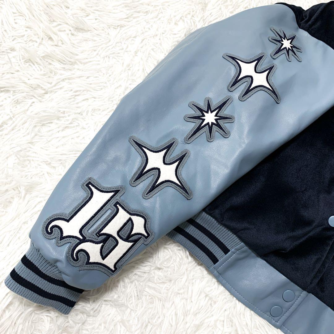 【美品★韓国】 LUV IS TRUE バーシティジャケット ネイビー