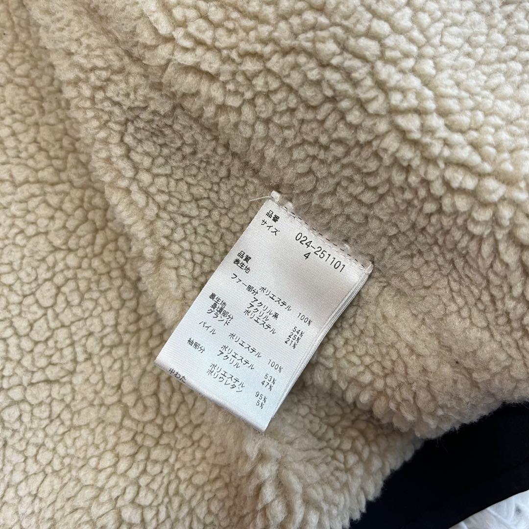 美品 ケイトスペード モッズコート 裏ボア ファー付き アウター 黒