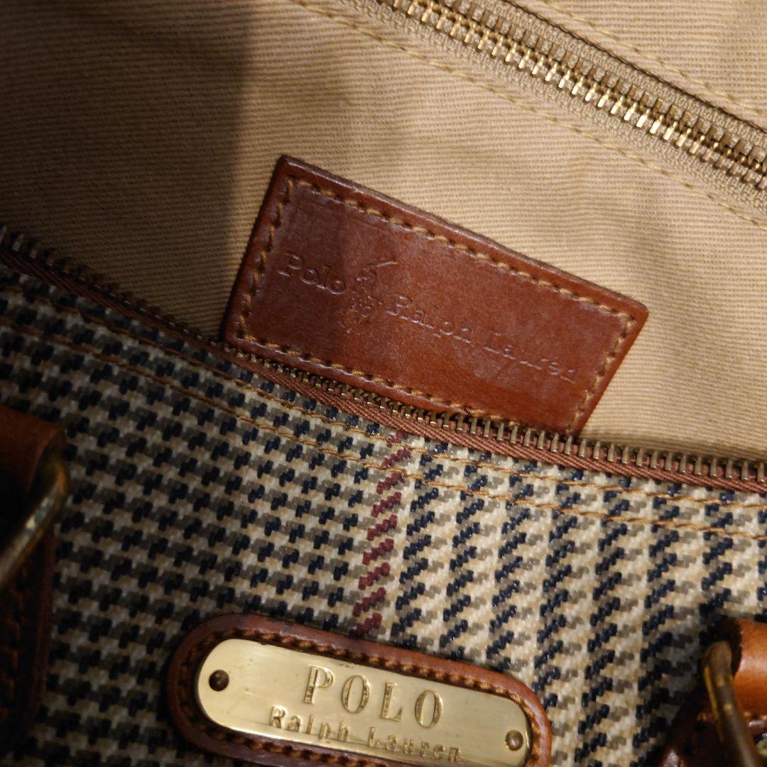 M*g様 ポロラルフローレンミニボストンバッグ　ブラウングレンチェック