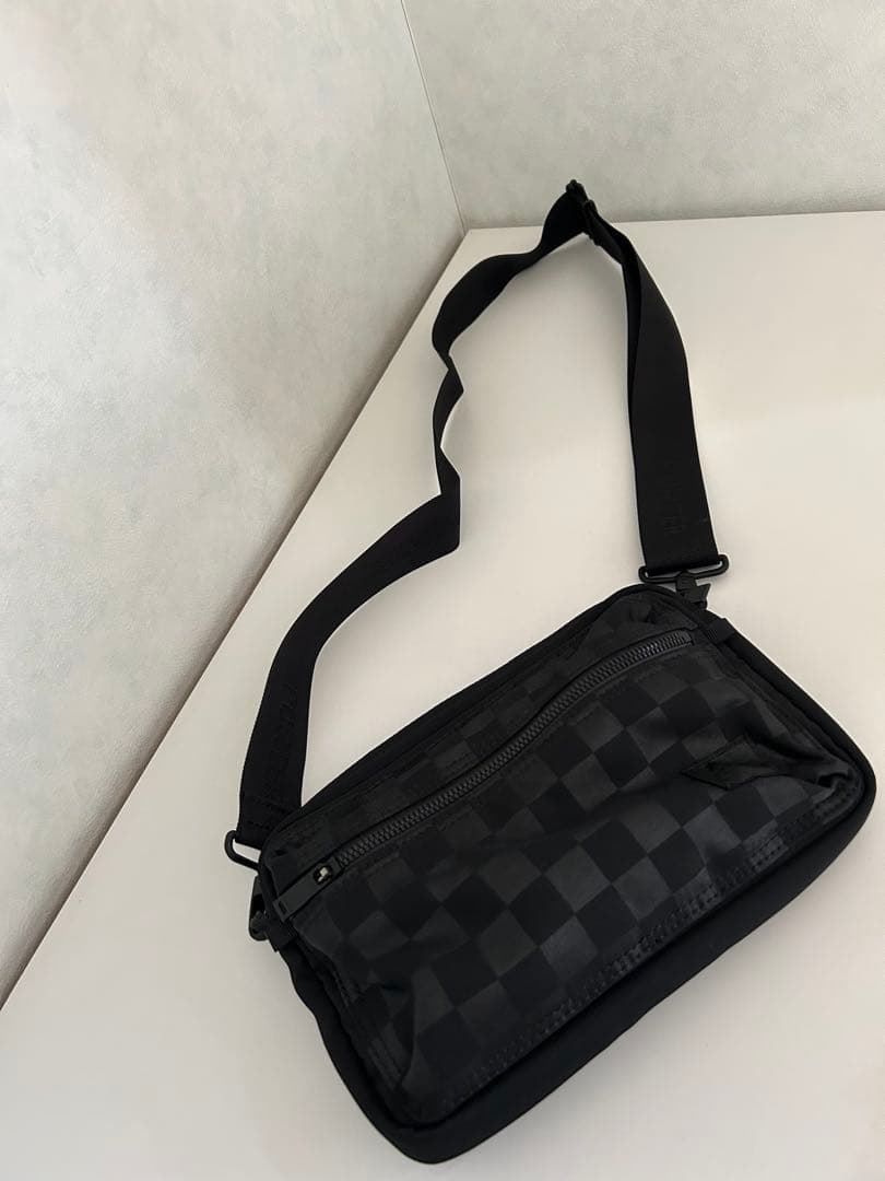 ポーター　PORTER ブラックチェック柄ショルダーバッグ　日本製