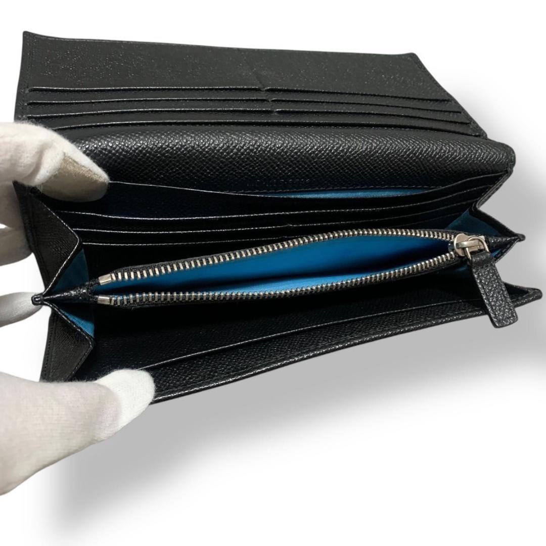 ブルガリ ビーゼロワン 長財布 ロゴクリップ レザー ブラック 黒