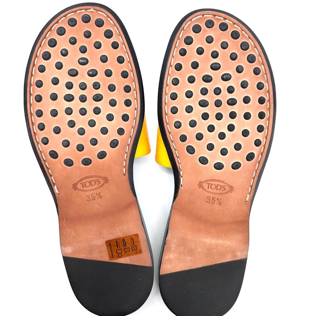 未使用✨TOD'S トッズ フラットサンダル パテントレザー イエロー 23cm