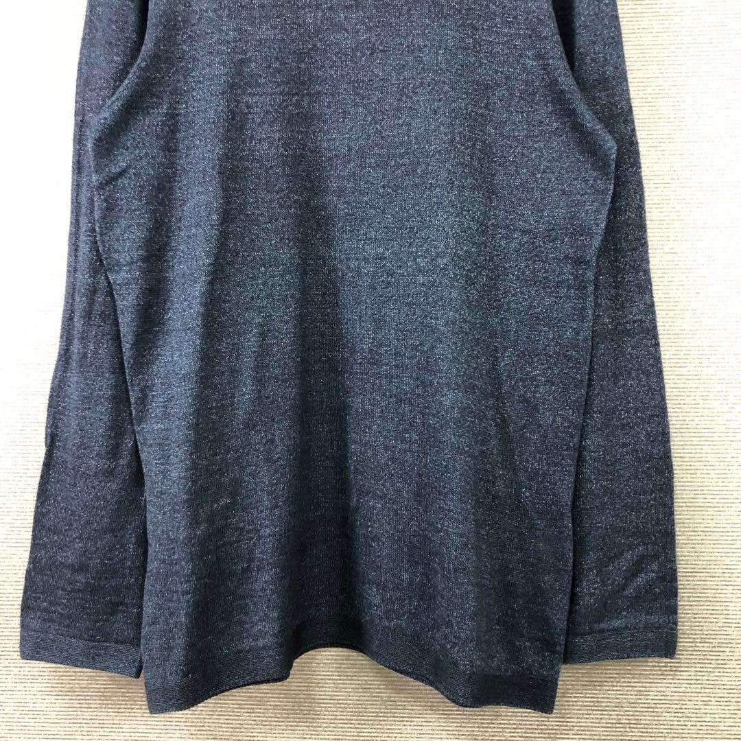 45R ホール超ガーゼの908タートル タートルネックニット インディゴ