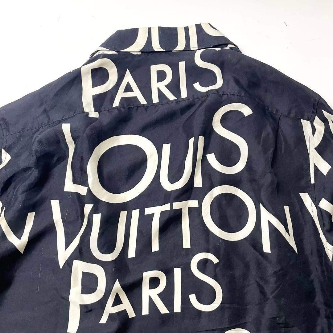 ルイヴィトン　シルク　レギュラーフィット　プリント　総柄　ロングシャツＬサイズ