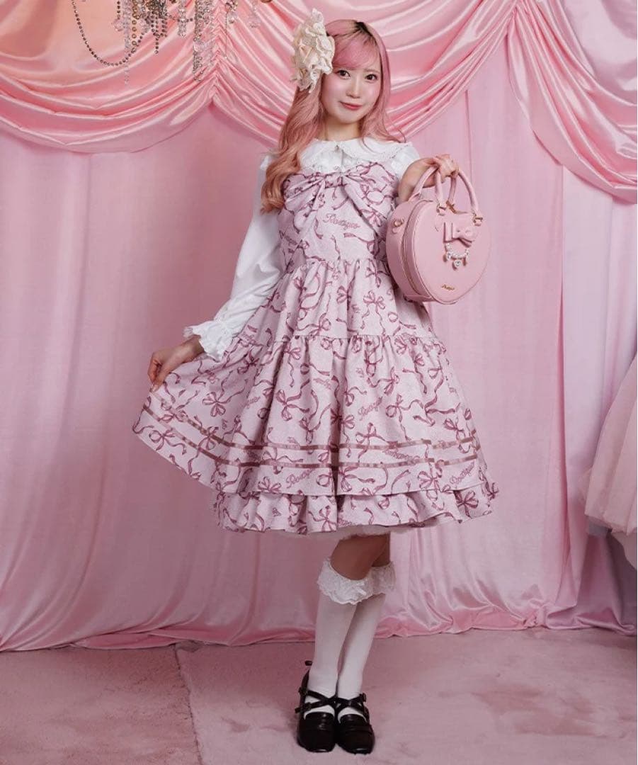 【axes femme poetique】 リボン柄ドールjsk