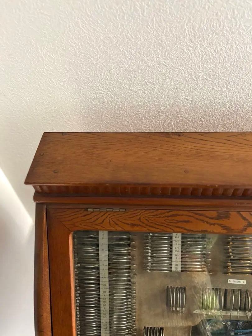 665 古道具 検眼レンズセット 木製ケース入り ヴィンテージ 眼鏡店 ケビント