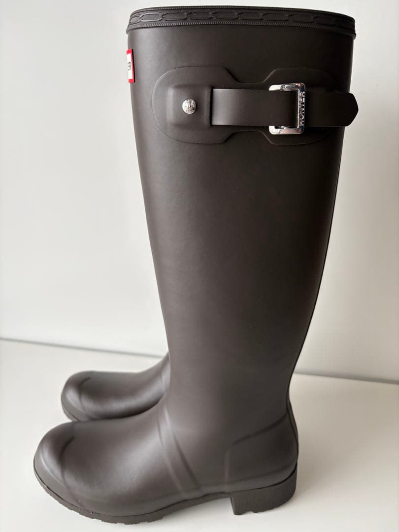 未使用　HUNTER 長靴 レインブーツ　ブラウン 23cm