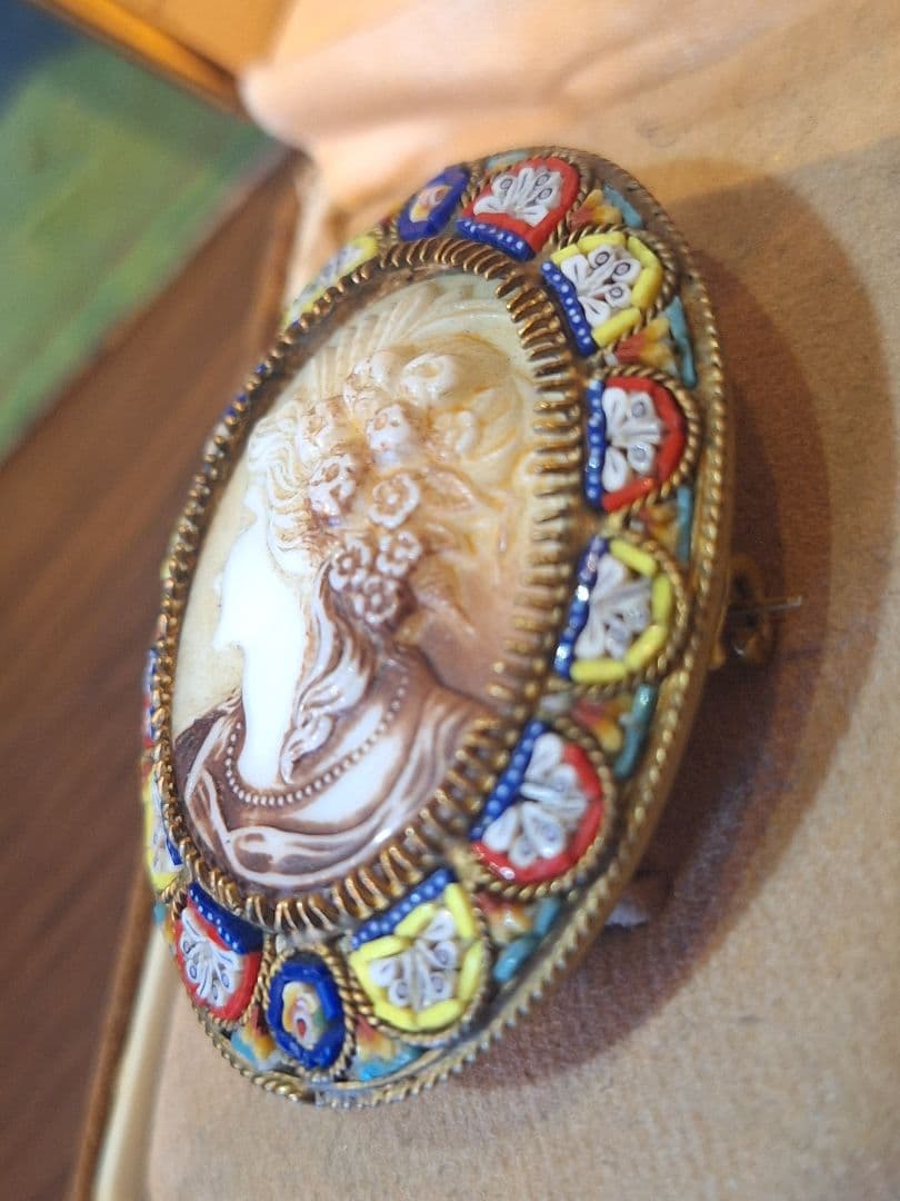 激レア　ローマンモザイク　磁器カメオ　イタリア