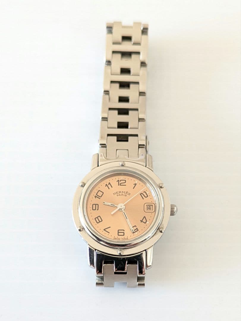 【美品】【電池新品】HERMES エルメス クリッパー レディース 腕時計