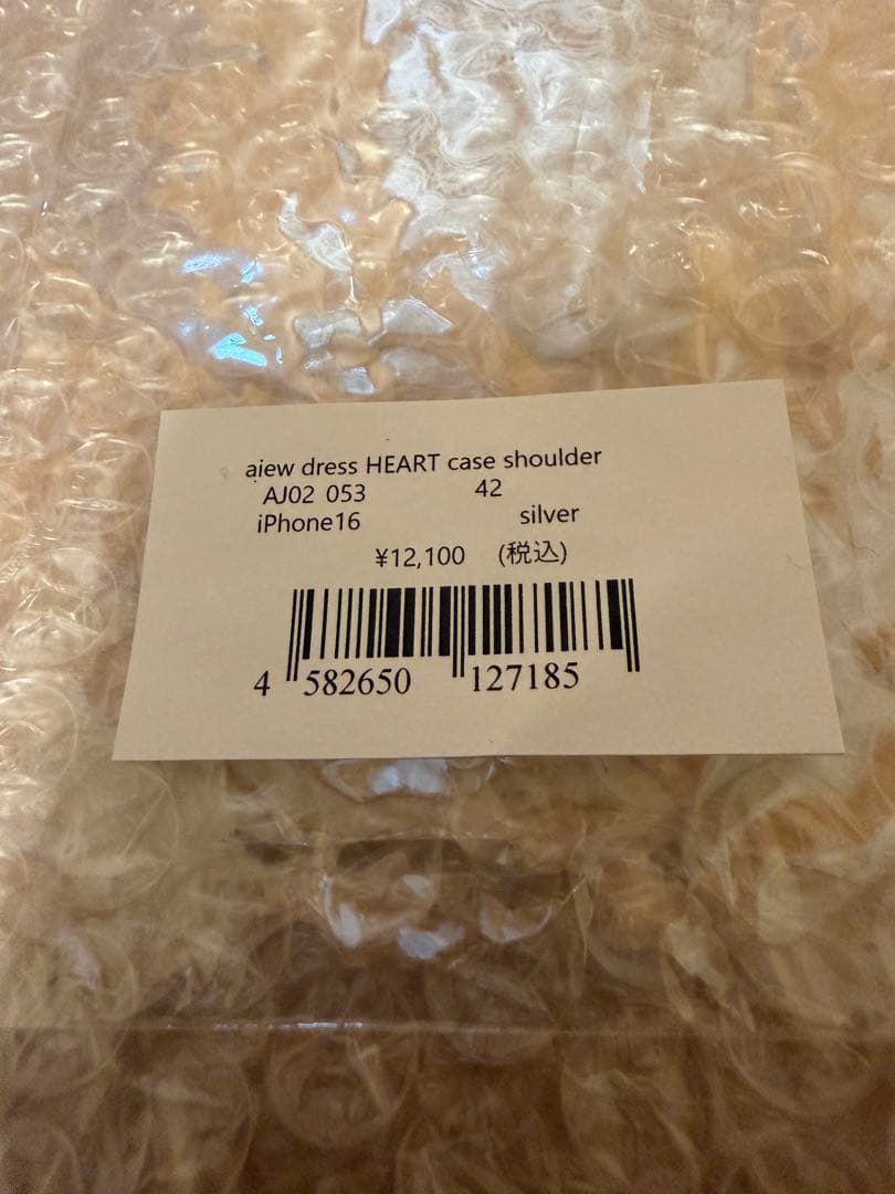 ajew ハート型 シルバー iPhone16用ケース