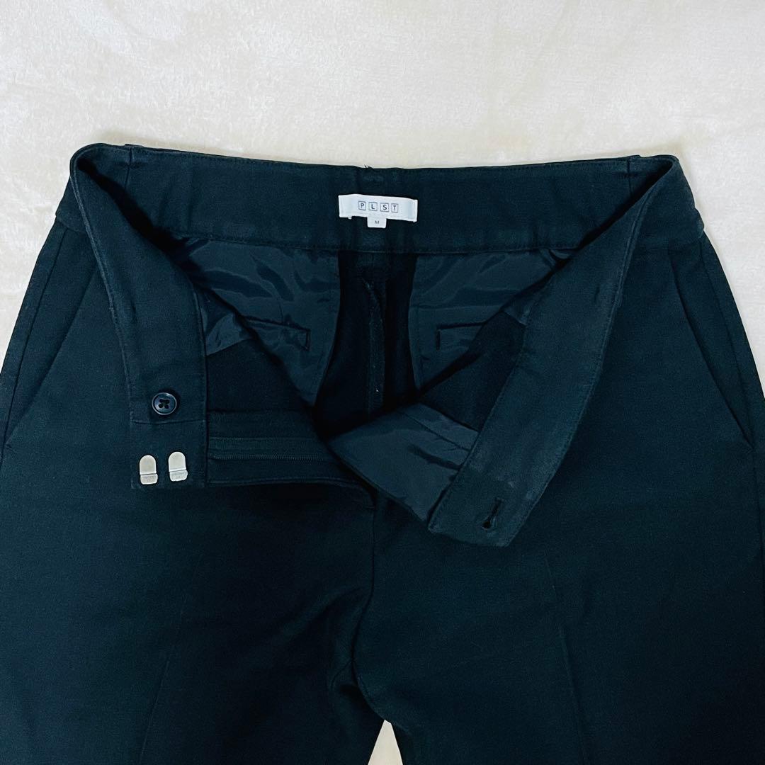 PLST パンツスーツ セットアップ カラーレスジャケット おまけコサージュ付き