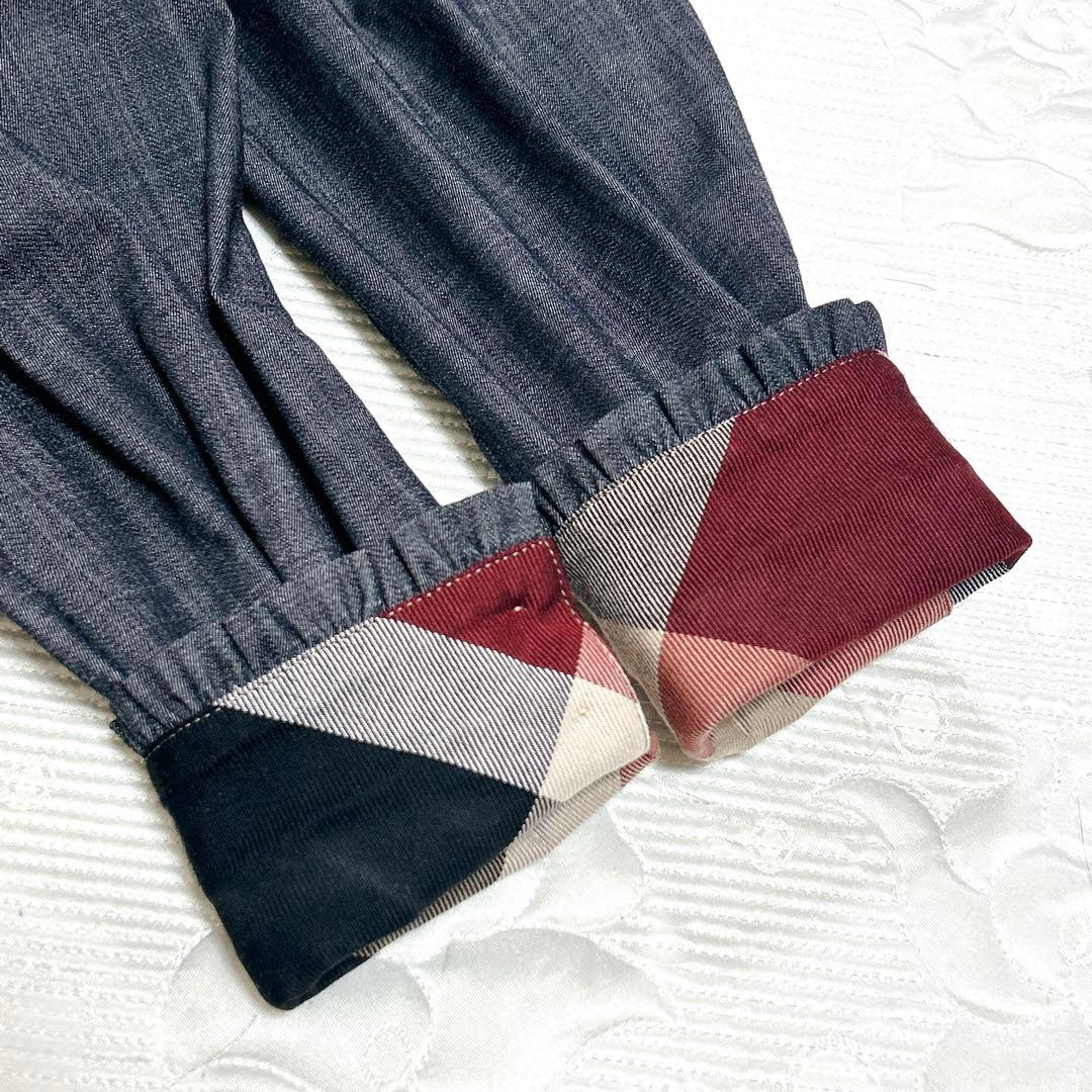 極美品❤︎ブルーレーベル シャンブレー Aライン ワンピース ボウタイ ストレッチ