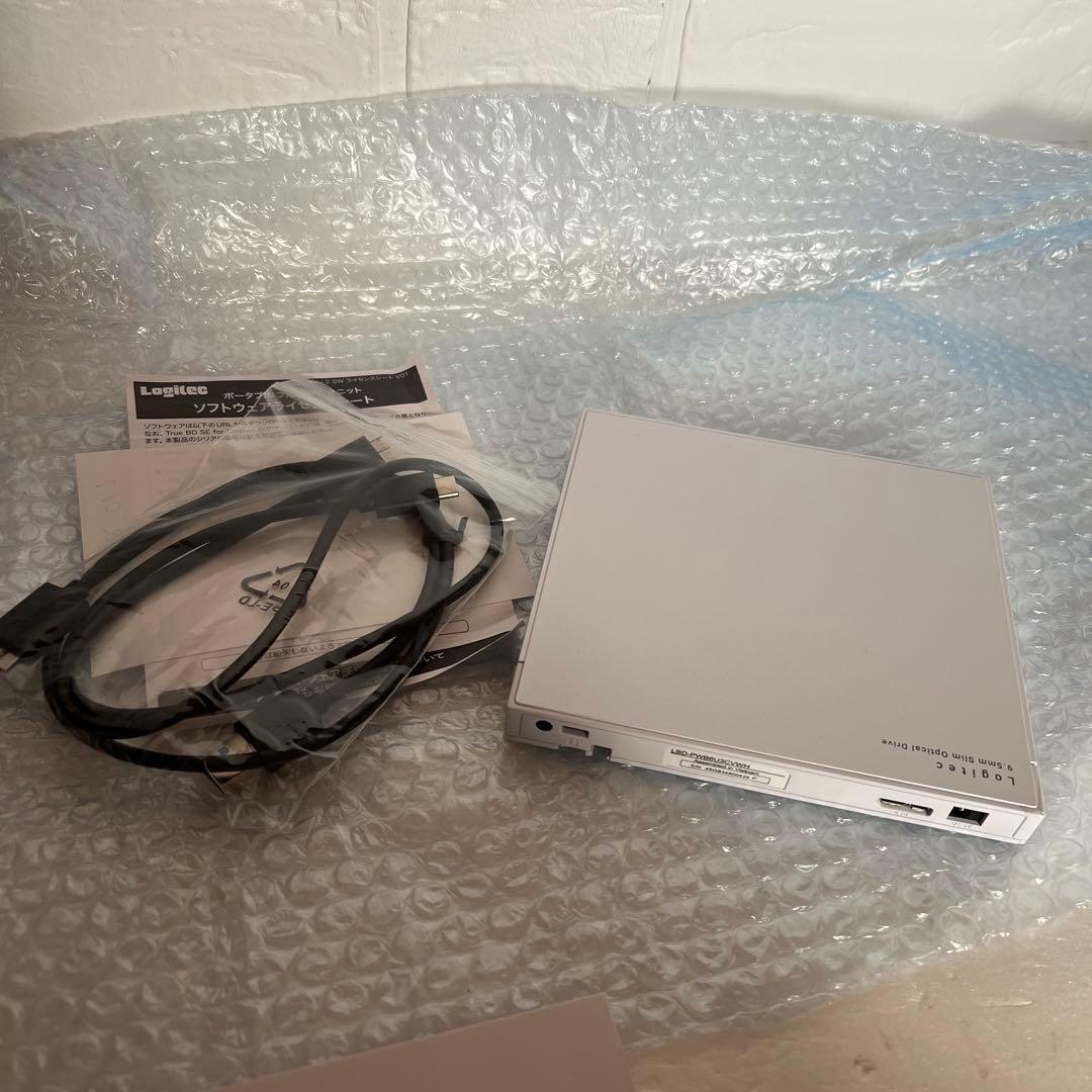 ロジテック　USB Type-C対応　ポータブルブルーレイドライブホワイト