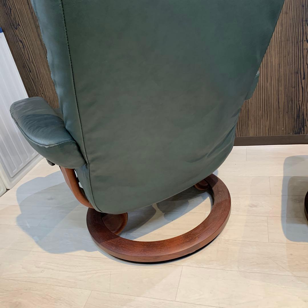 かずさん　エコーネス　リクライニングチェア　オットマン　グリーン