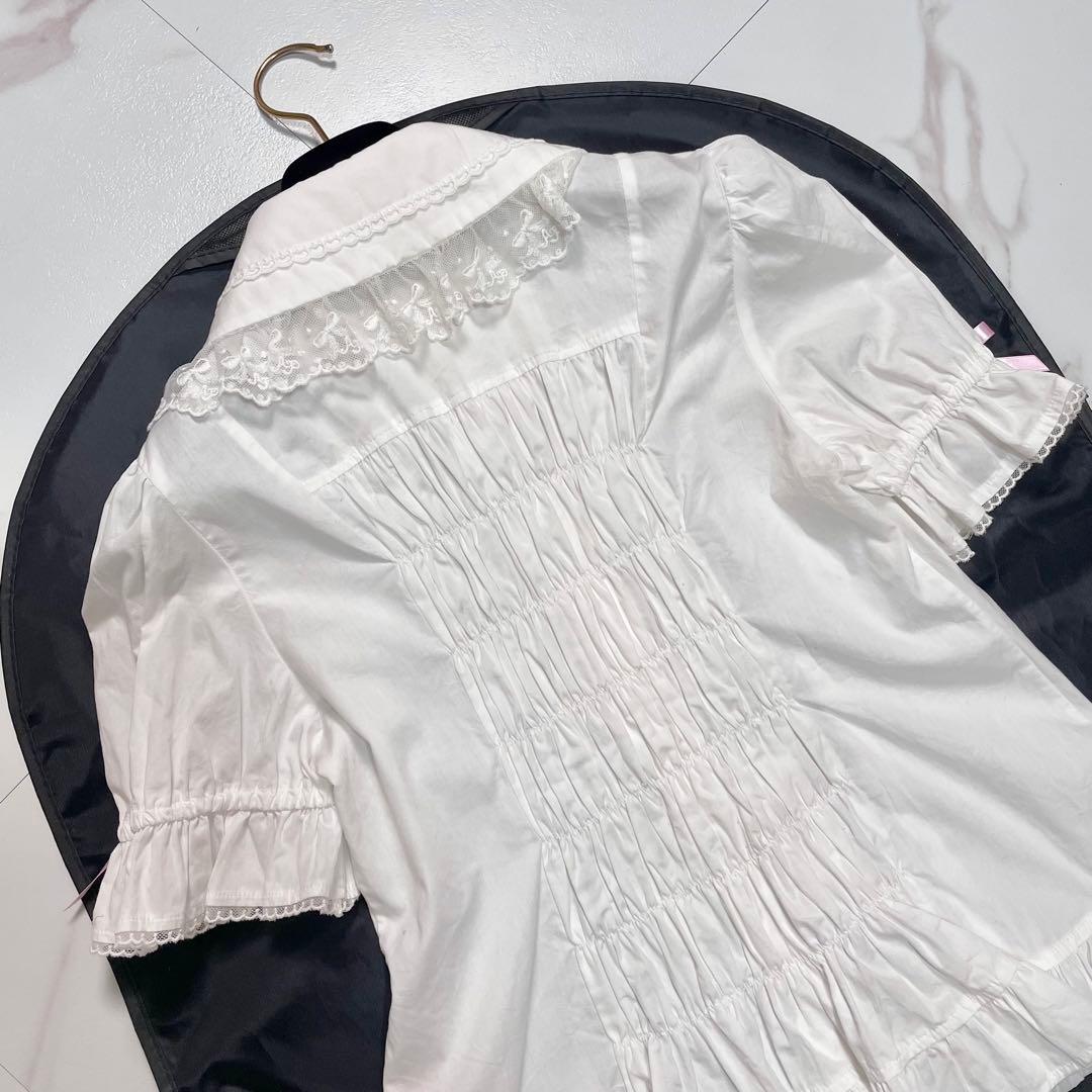 angelic pretty ブラウス 丸襟 レース 刺繍 リボン 2way