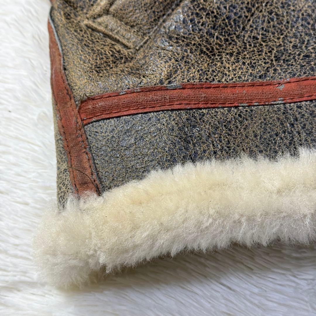 【リューグー最高級ライン】B-3 リアルムートン フライトジャケット L 超短丈