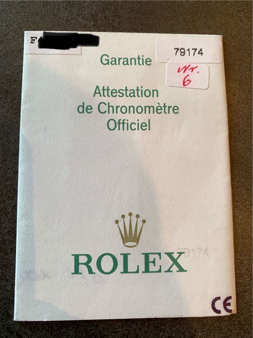 Rolex ロレックス　79174 ギャランティカード　保証書