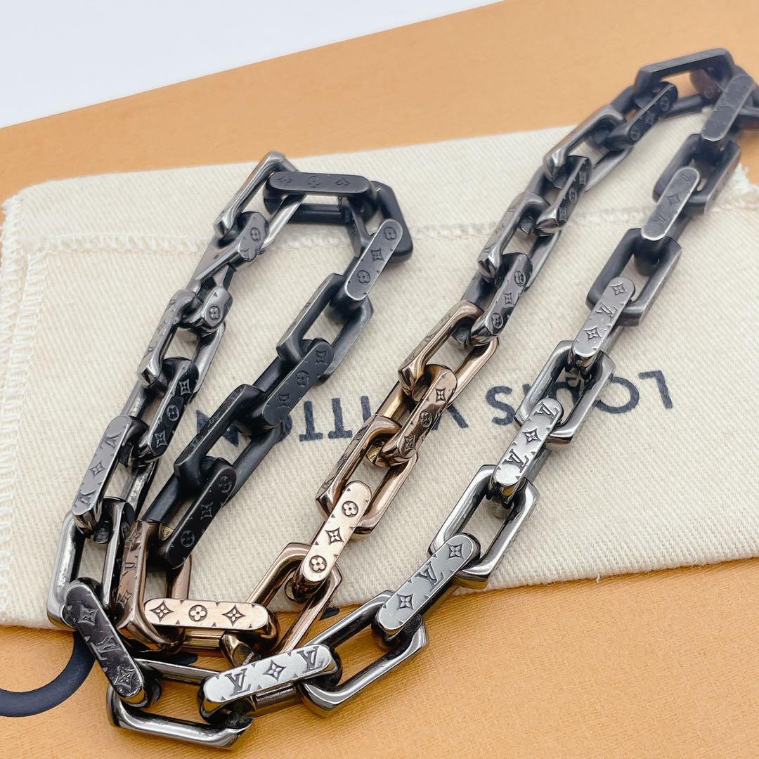 LOUIS VUITTON コリエ　チェーン　ネックレス　モノグラム　ブラック