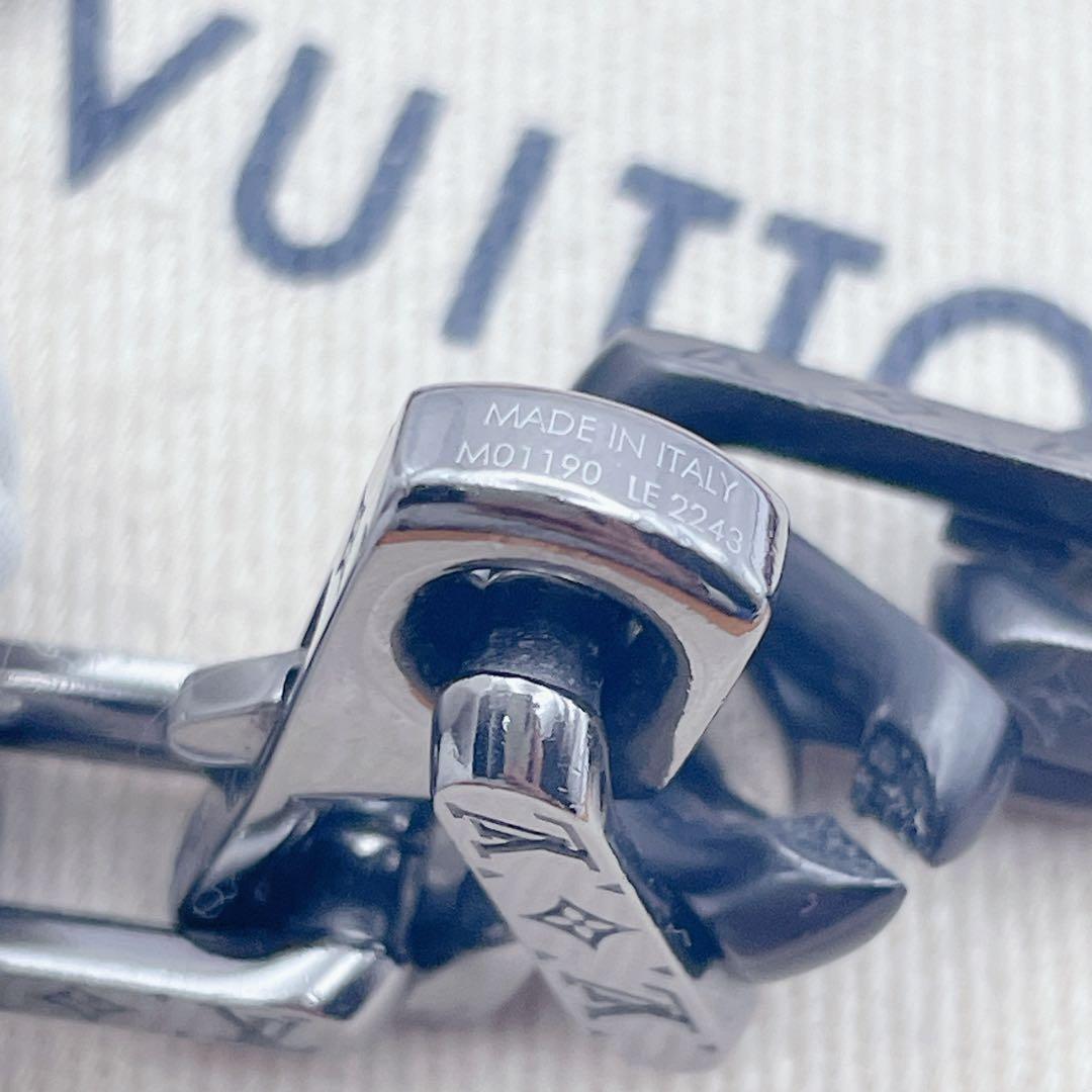 LOUIS VUITTON コリエ　チェーン　ネックレス　モノグラム　ブラック