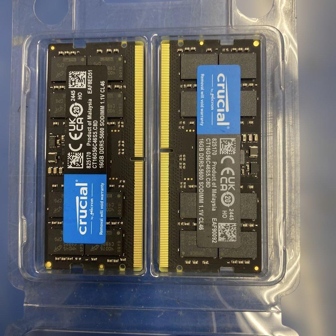 ♥︎送料込み★ Crucial ノートPC メモリ DDR5 16GB 2枚