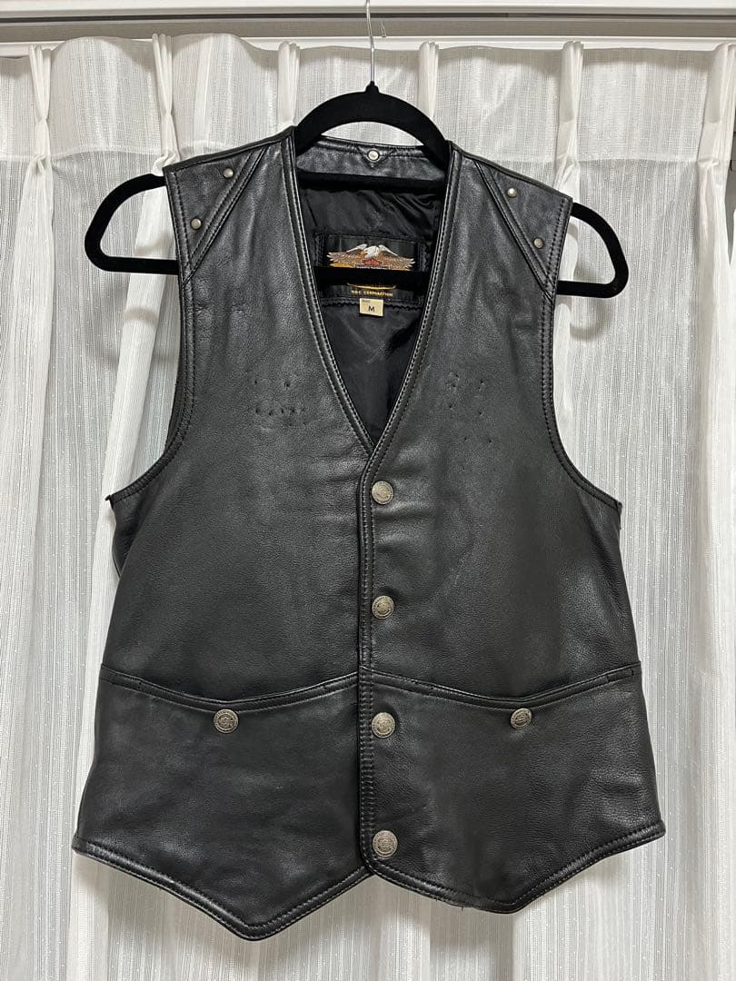 ブラックレザーベスト Mサイズ