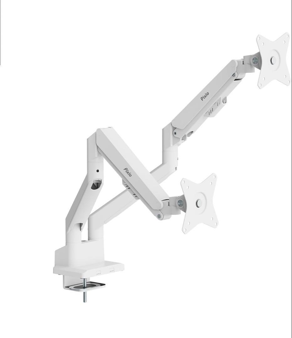 Pixio デュアルモニターアーム ホワイト
