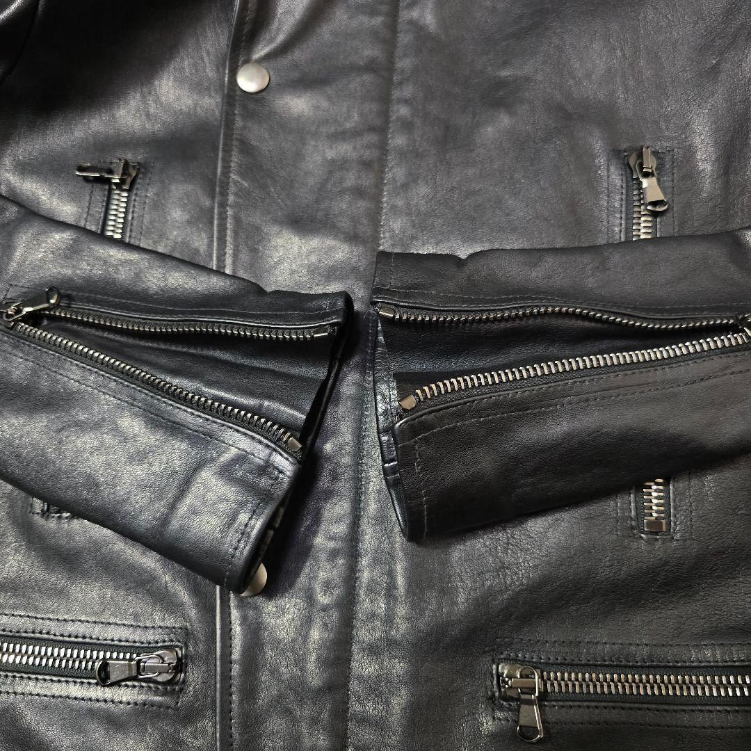 DIESEL BLACKGOLD シングルライダースジャケット ラムレザー 46