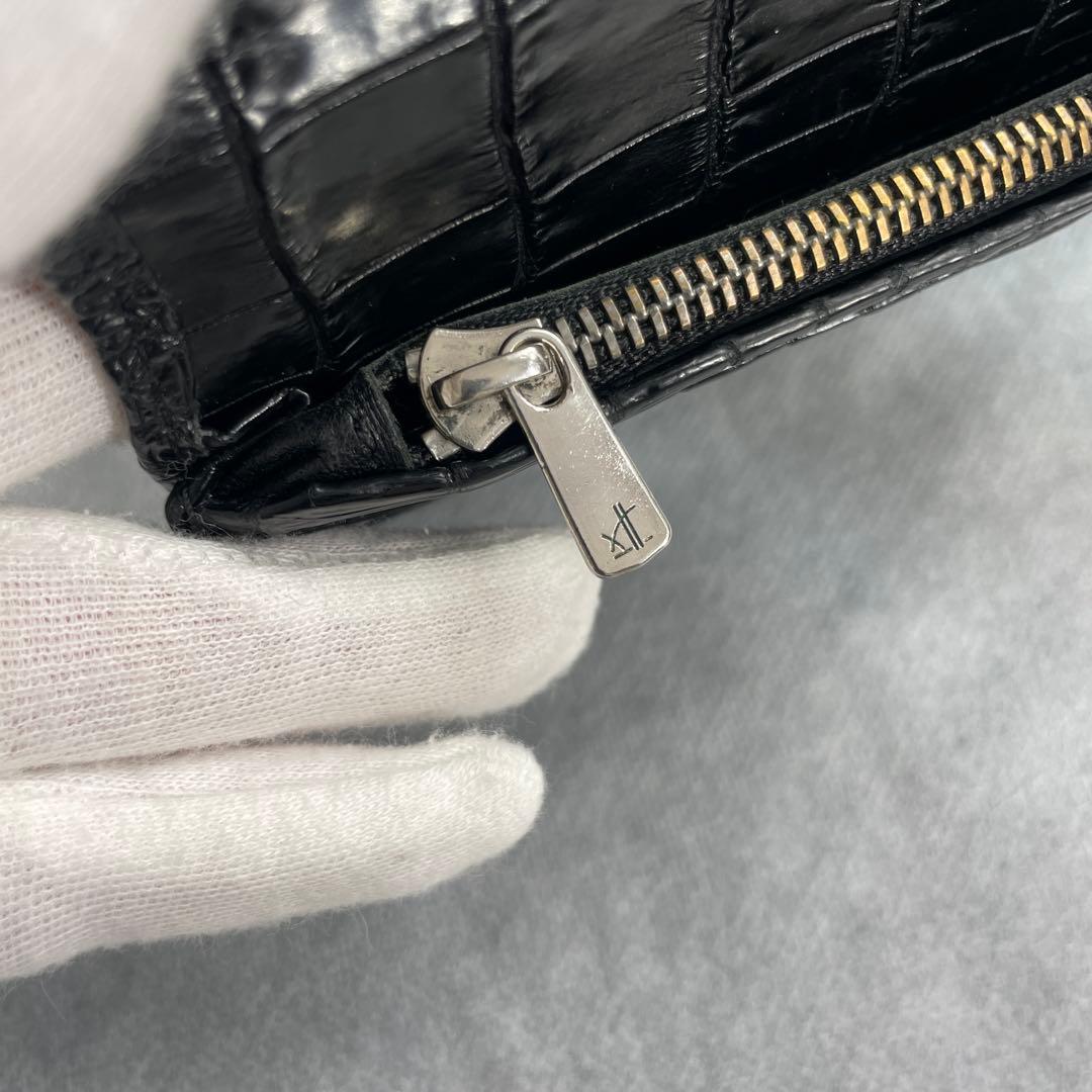 ・JRA認定・無双　ナイルクロコダイル、長財布、マット、ブラック