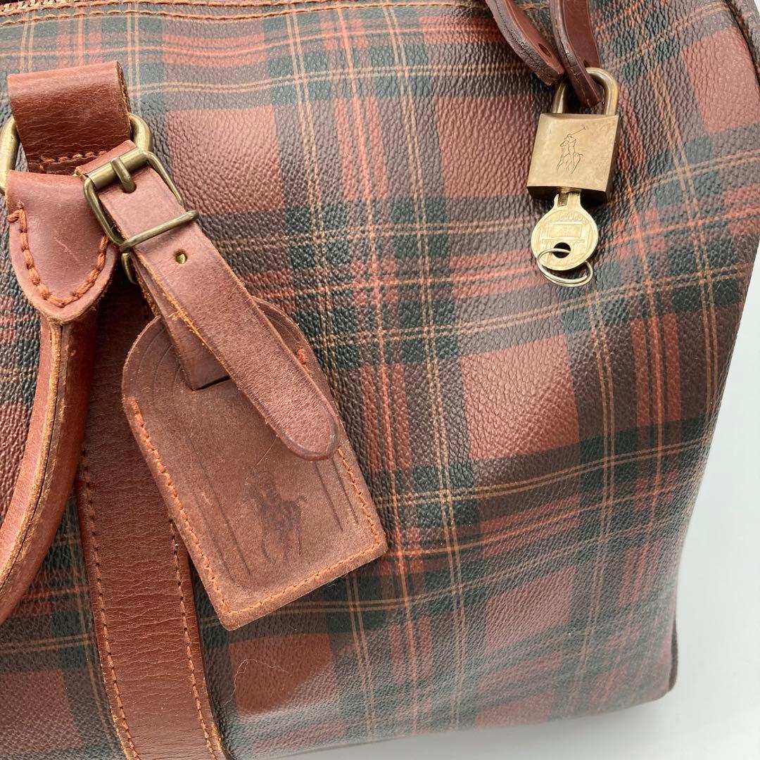 ポロラルフローレン ボストンバッグ チェック レアカラー 大容量 旅行 チェック