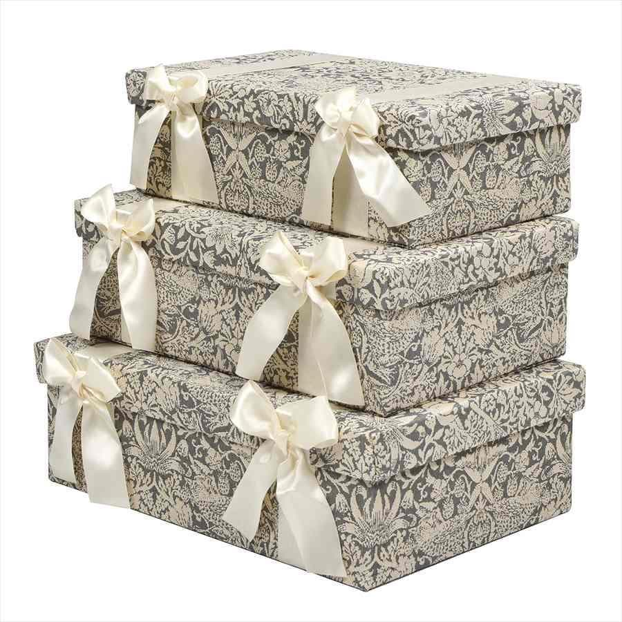 新品最終お値下げJennifer Taylorボックス3ヶセットいちご泥棒グレー