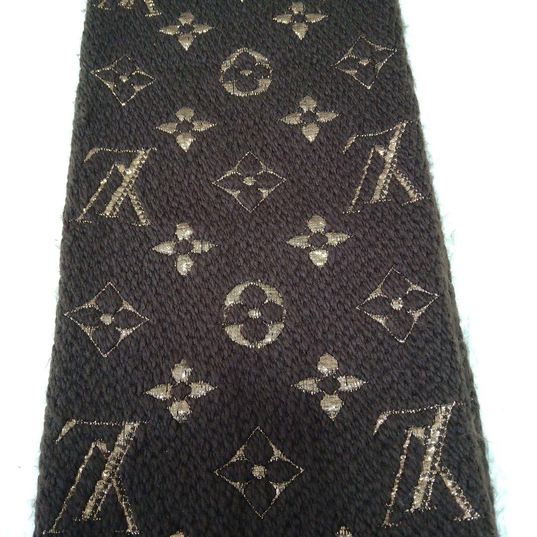 LOUIS VUITTONルイヴィトン国内正規ロゴマニアモノグラムマフラーマロン