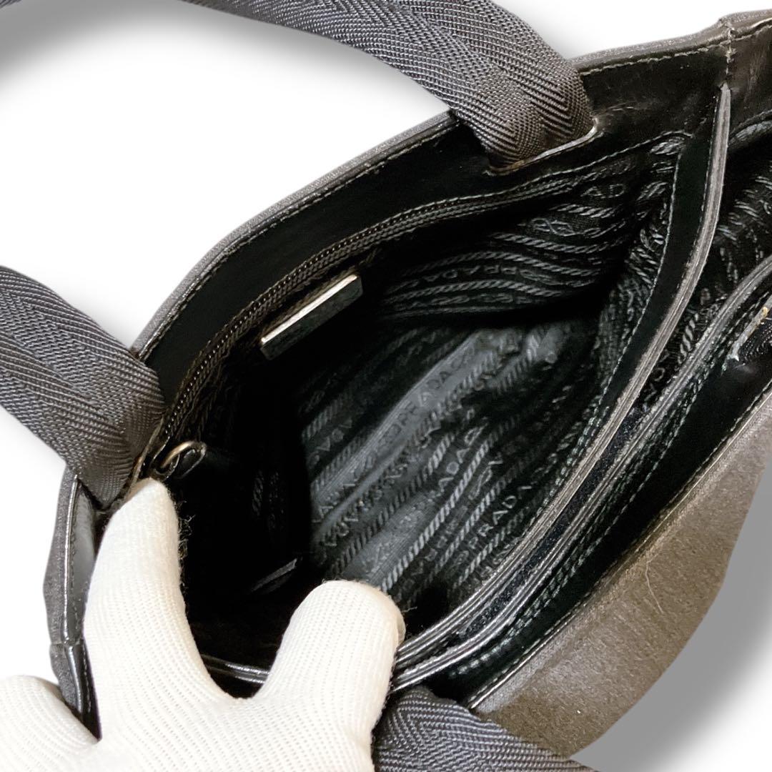 プラダスポーツ イタリア製 デニム トートバッグ ハンドバッグ ブラック系