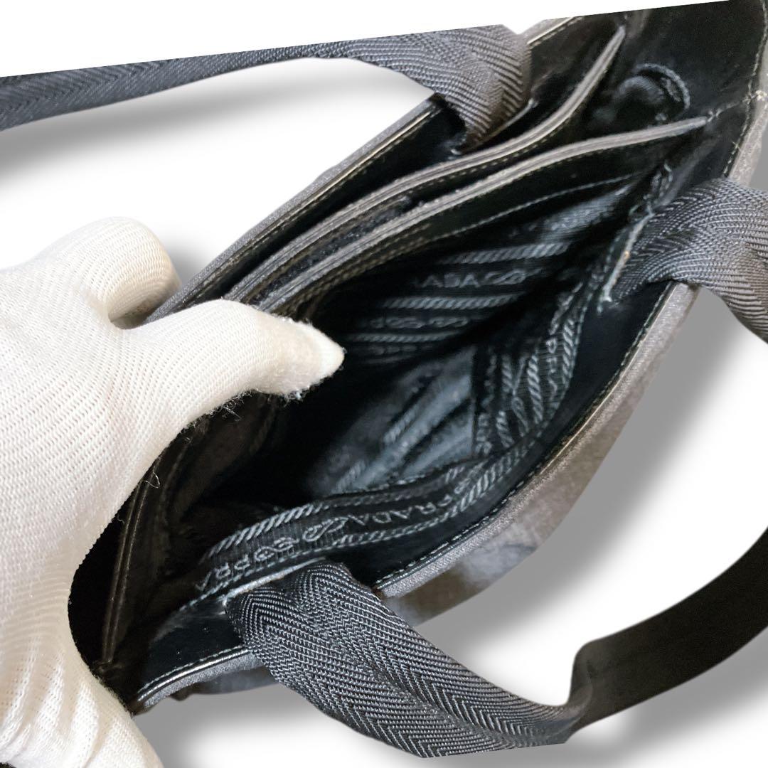 プラダスポーツ イタリア製 デニム トートバッグ ハンドバッグ ブラック系