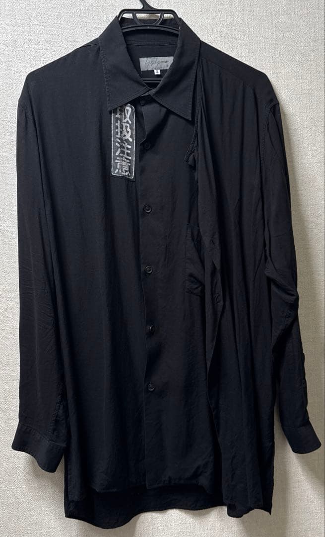 左ダブルテンセルブラウス　ヨウジヤマモトプールオム　黒　2　古着