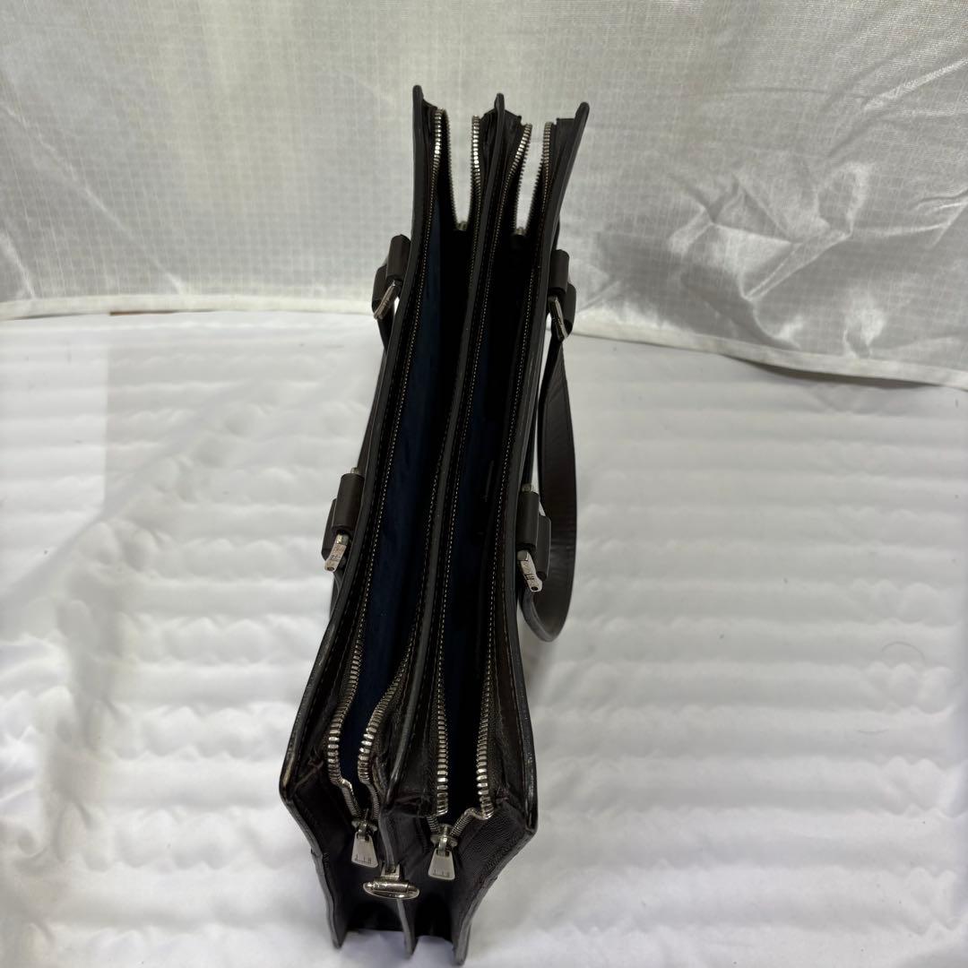 Dunhill ダンヒル ダークブラウン ビジネスバッグ　ショルダーベルト付き