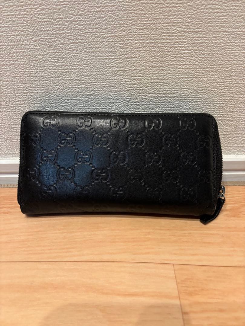 GUCCI ブラックレザー 長財布　　※d.c.g.0616taka
