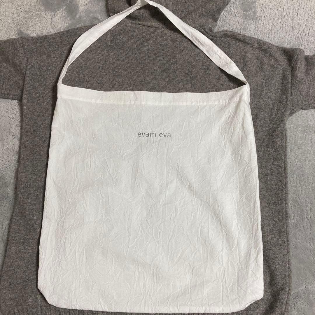evam eva グレー フード付きニット　エコバッグ付き