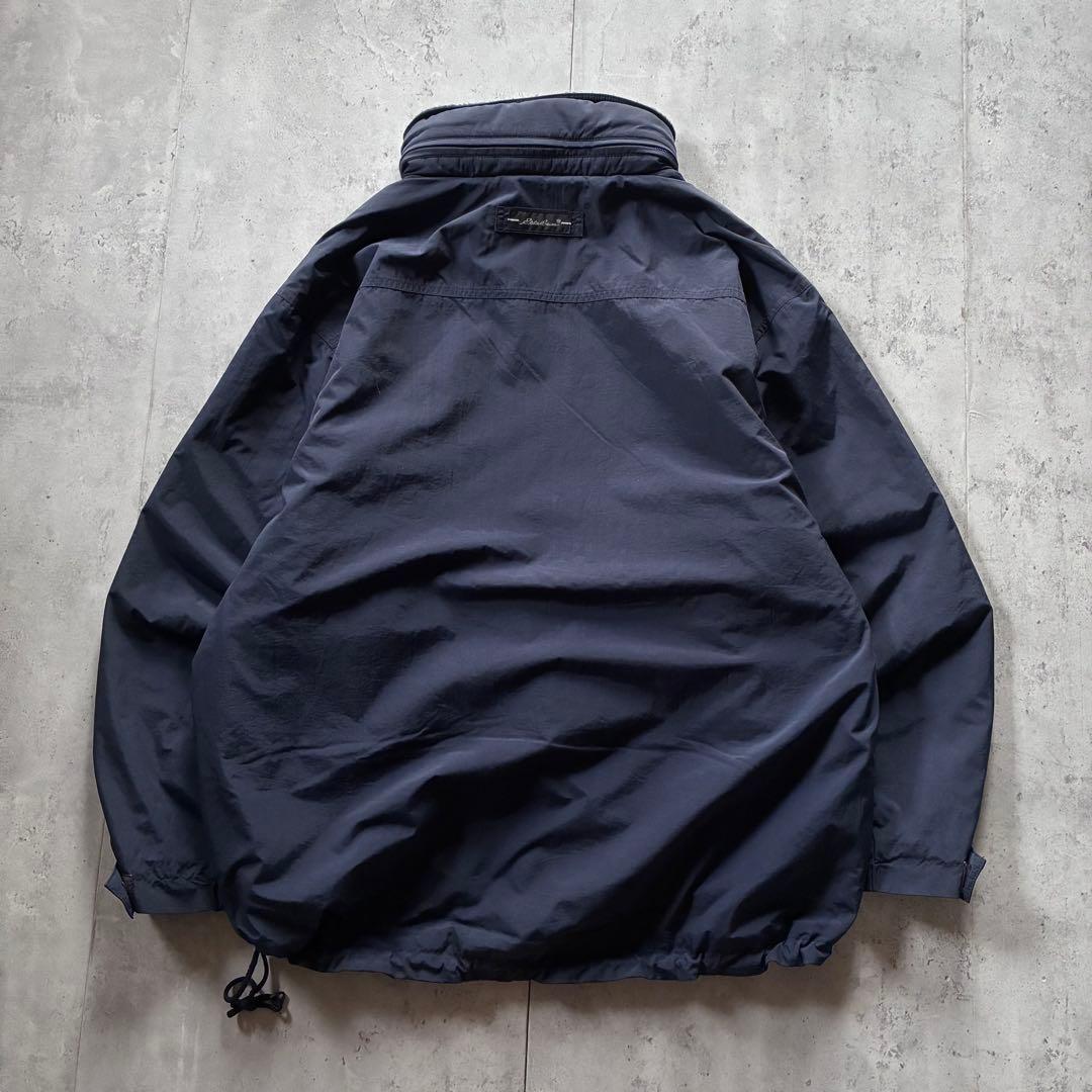 古着 eddie bauer ナイロンアノラック ハーフジップ 2XL 紺