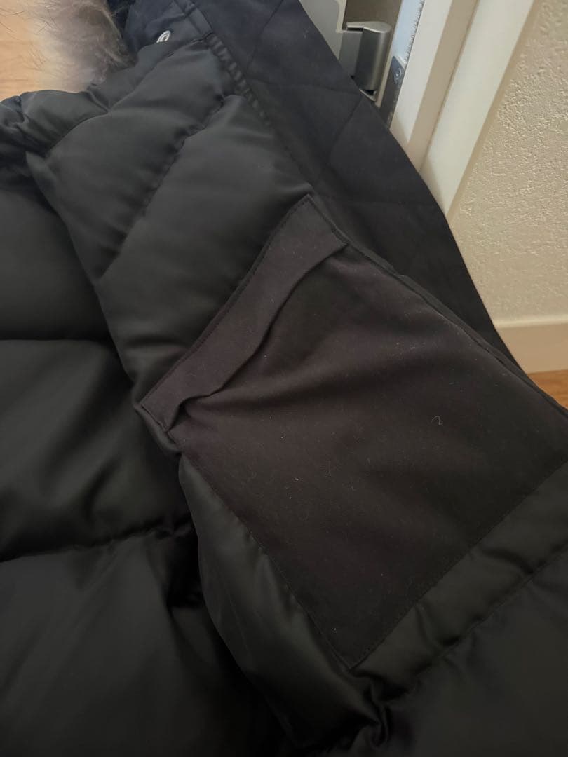 新品未使用タグ付きB:MING by BEAMSファー付きロングダウンコート 黒