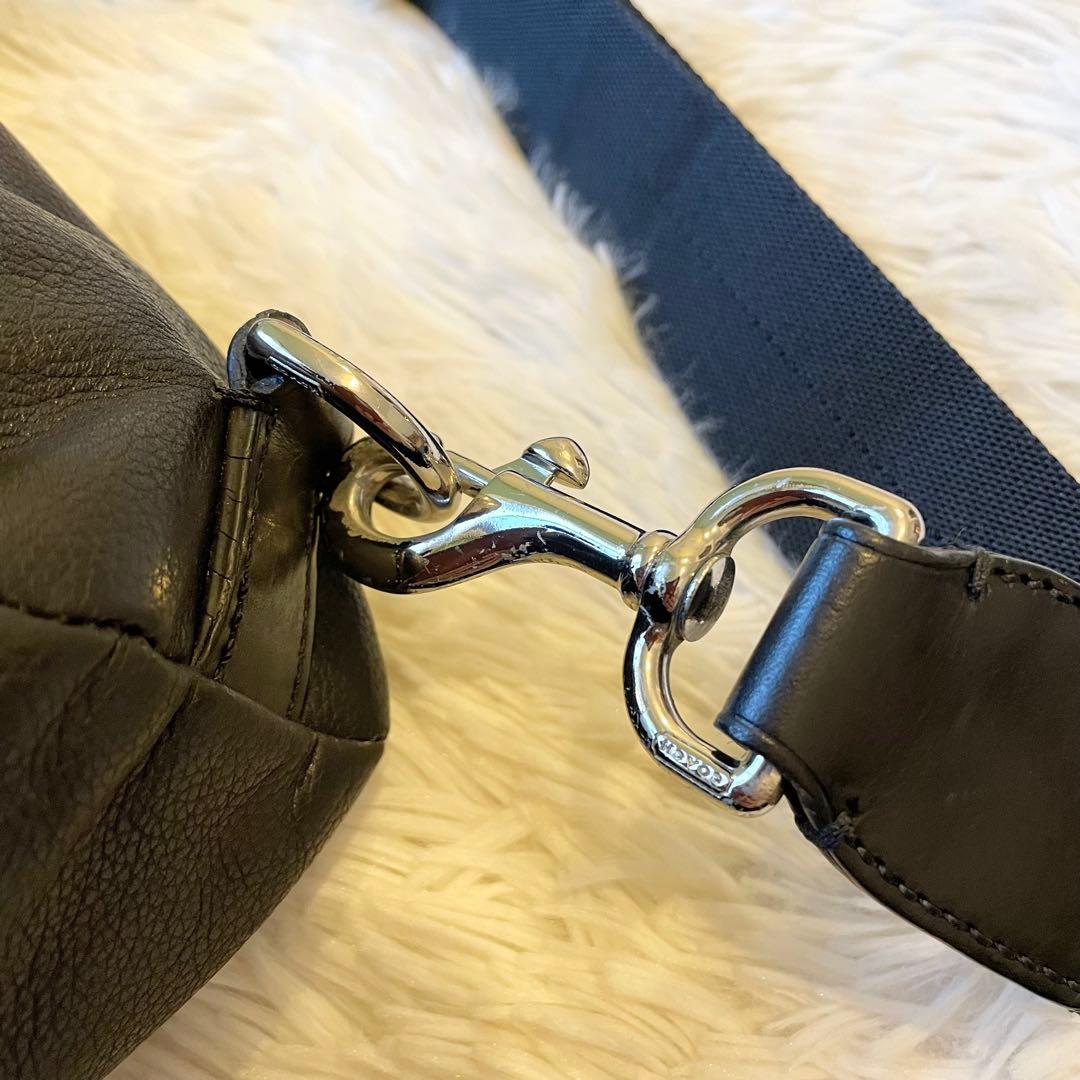 COACH コーチ レザー ボディバッグ ブラック クロスボディ ワンショルダー