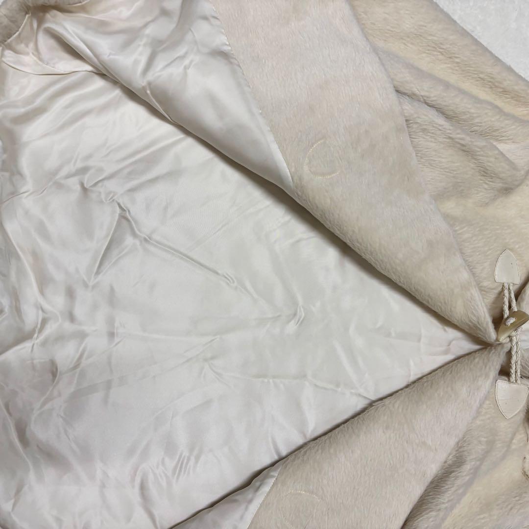 クリスチャンディオール　ウールダッフルコート 毛皮フード　アイボリーL（E1