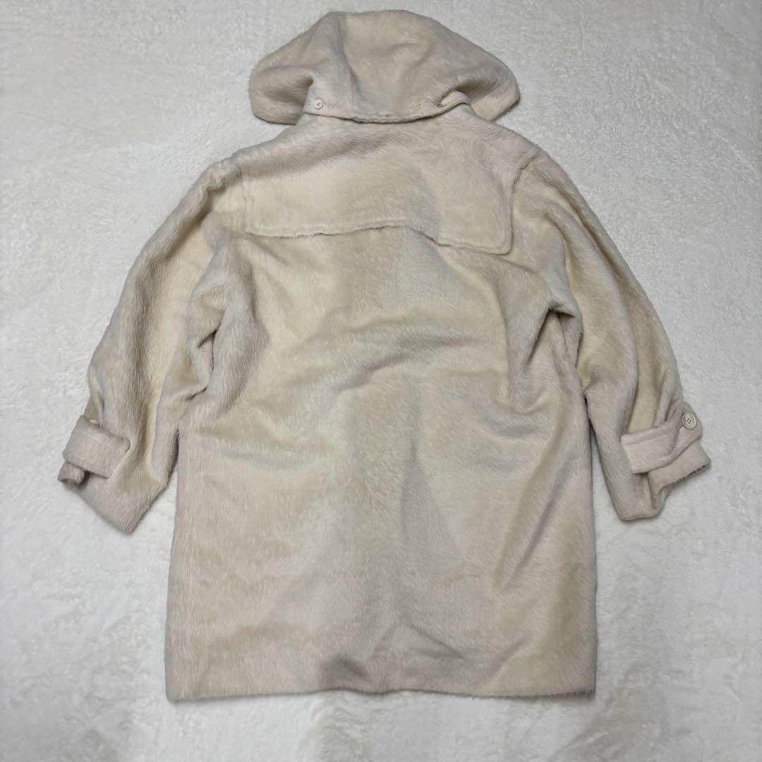 クリスチャンディオール　ウールダッフルコート 毛皮フード　アイボリーL（E1