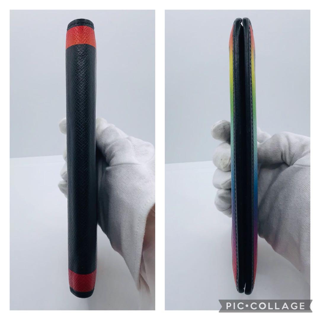 希少✨ルイヴィトン タイガ レインボー マルチカラー ポルトフォイユ プラザ 黒