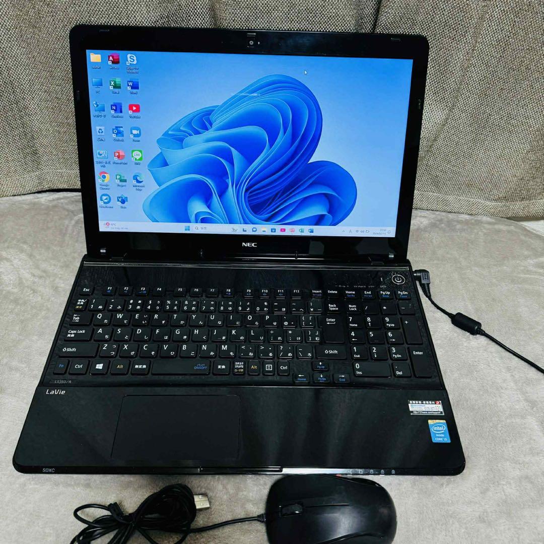 S238 NECノートパソコンSSDサクサク動く Windows11オフィス付き