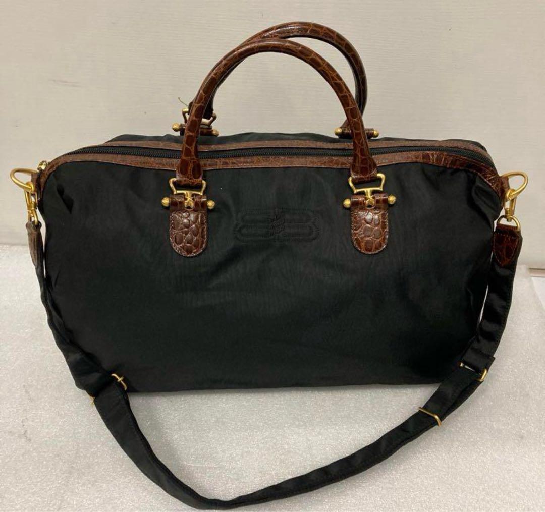 美品 BALENCIAGA ナイロン ボストンバッグ ハンドバッグ 2way