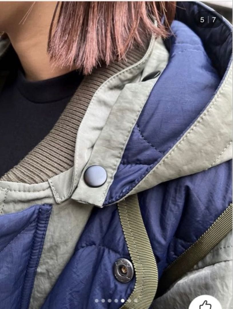 美品★ キルティングベストレイヤードコート