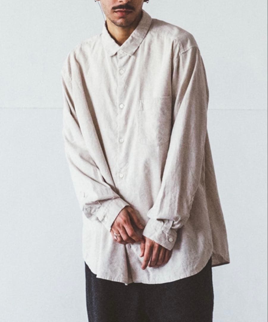 confect upcyclelino 起毛リネンレギュラーカラーシャツ