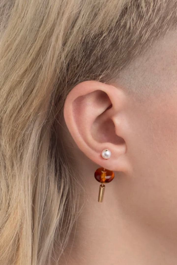 ヒロタカ hirotaka Mini SPEAR ピアス / アンバー